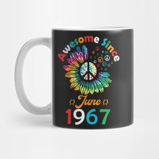 Funny Birthday Quote, Awesome Since June 1967, Retro Birthday Mug